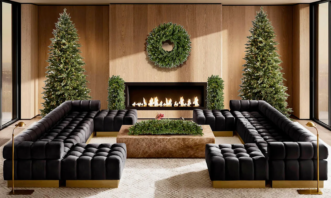 Premium Christmas tree in a grand room