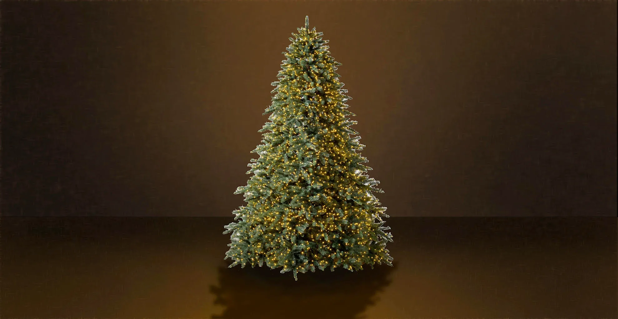 Christmas tree in a panoramic modern room